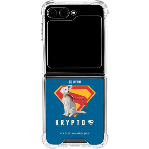 Superman 2025 Krypto the Super Dog Galaxy Z Flip6 Clear Case